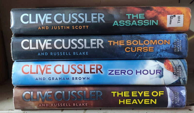 Clive Cussler Thriller Mystery Suspense Fiction | Pack of 4 Books | Free Shipping | Free Bookmarks