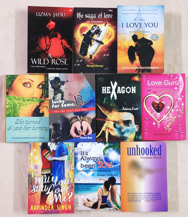 Indian Author Love & Romance Stories | Set of 10 Books | Condition: Like New | Free Bookmarks