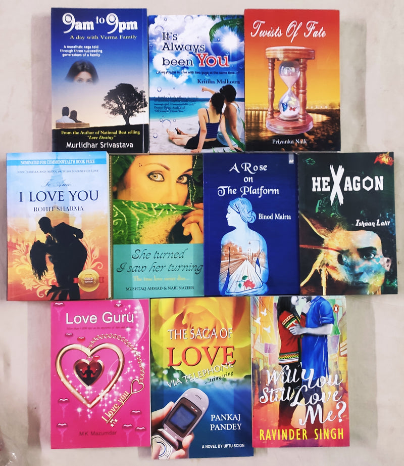 Indian Author Love & Romance Stories | Set of 10 Books | Condition: Like New | Free Bookmarks