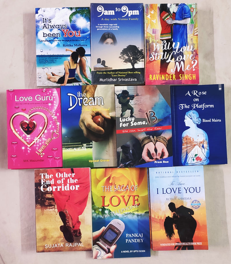 Indian Author Love & Romance Stories | Set of 10 Books | Condition: Like New | Free Bookmarks