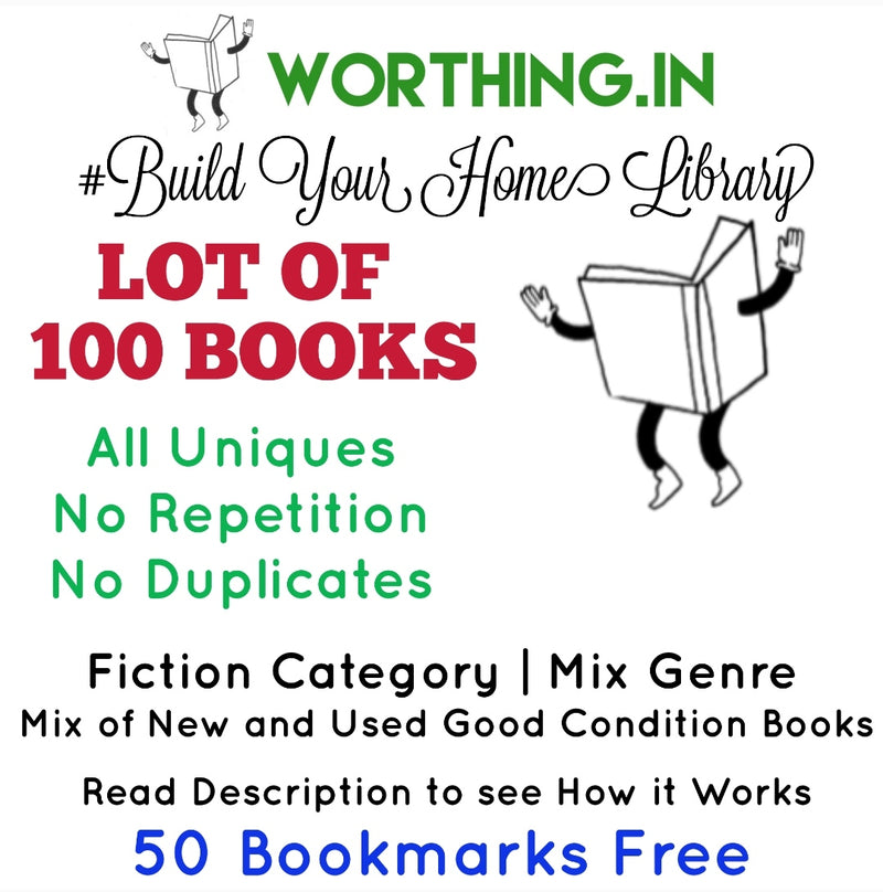 Lot of 100 Books of Fiction Category | Mixed Genre | Free Shipping and Free 50 Bookmarks | Build Your Home Library