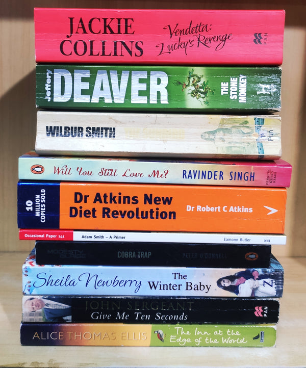 Mixed Set of 10 Books | Mixed Fiction Genre | Condition: Used Very Good | FREE Bookmarks | FREE Delivery