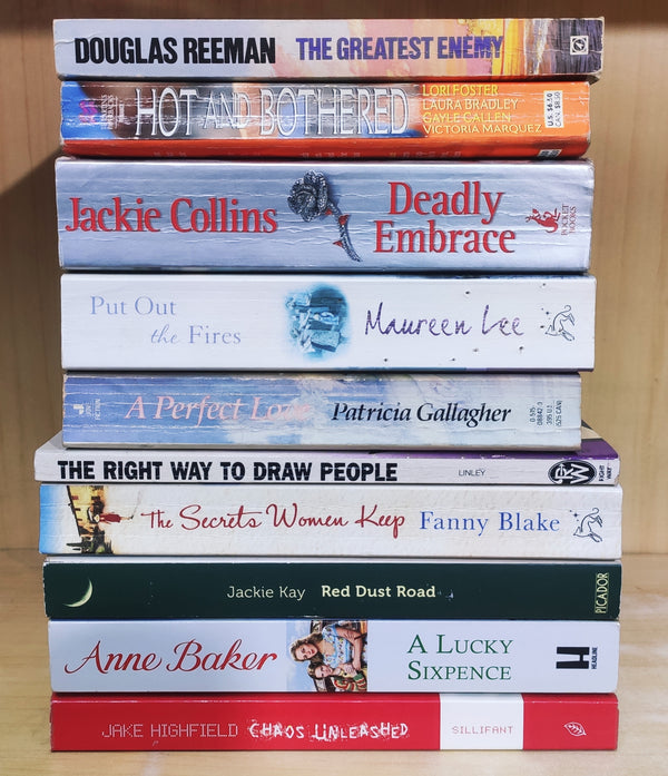 Mixed Set of 10 Books | Mixed Fiction Genre | Condition: Used Very Good | FREE Bookmarks | FREE Delivery