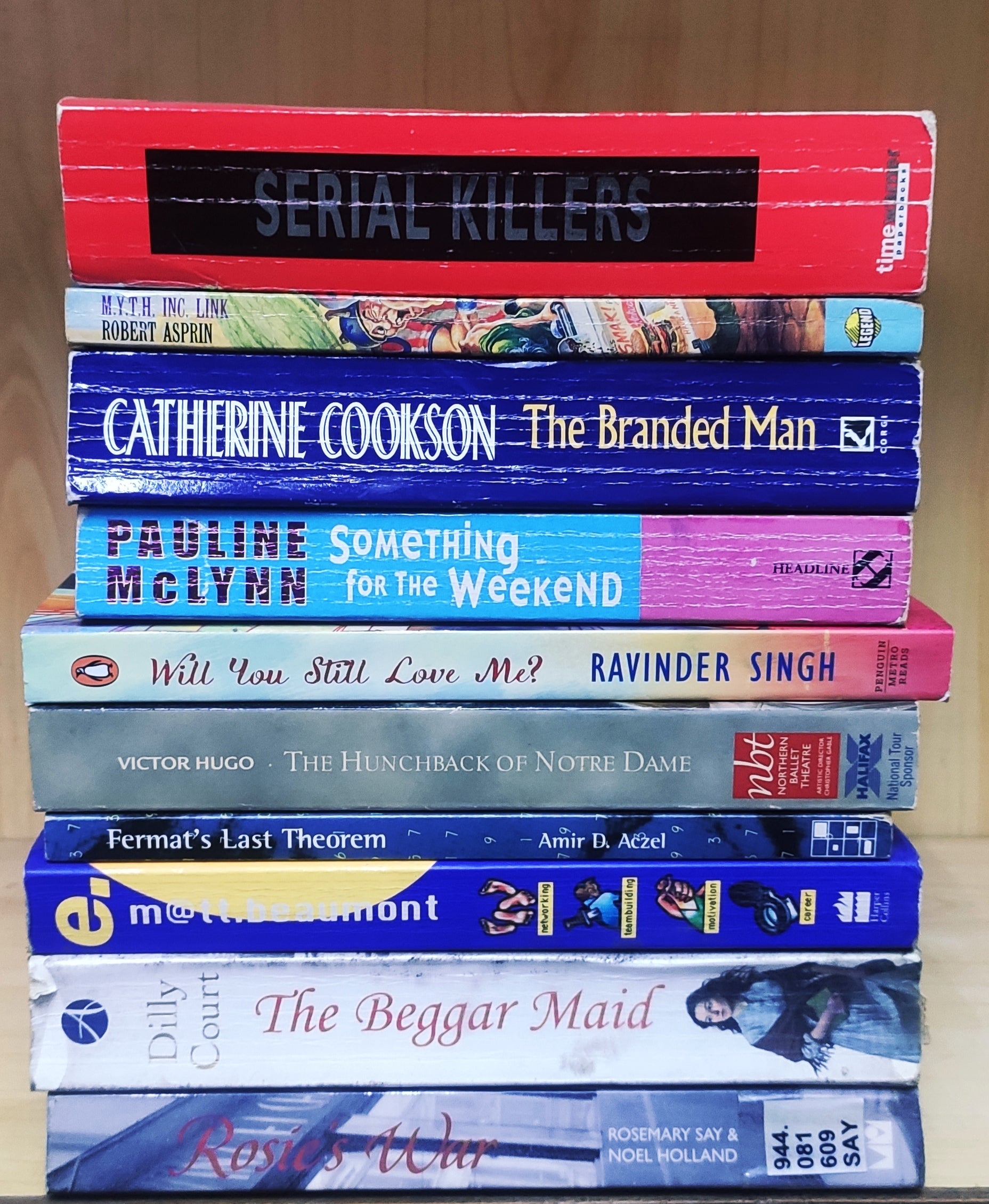 Mixed Set of 10 Books | Mixed Fiction Genre | Condition: Used Very Goo
