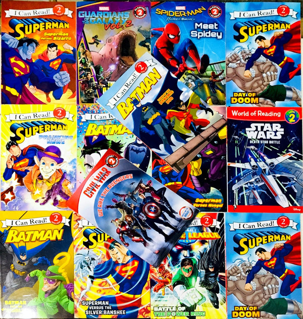 I Can Read Series Batman & Superman & Other Heroes| Level 2 | Set of 14 Books | For Kids Age 3-4 Years