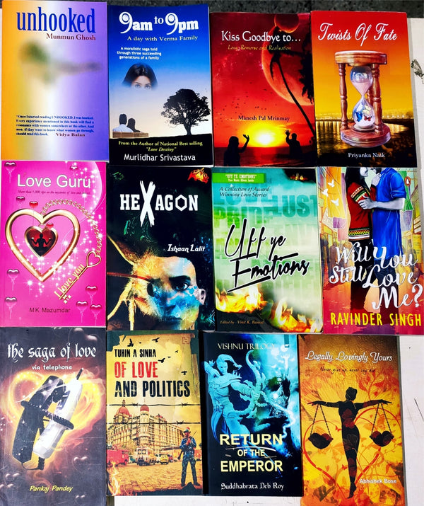 Indian Author Love & Romance Stories | Set of 12 Books | Condition: Like New | Free Bookmarks