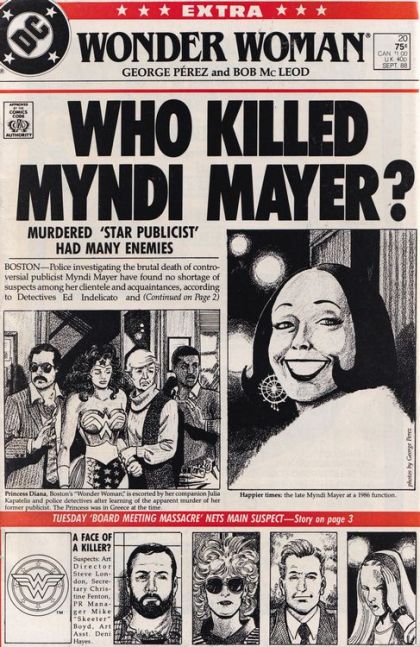 Wonder Woman, Vol. 2 "Who Killed Myndi Mayer?" |  Issue#20A | Year:1988 | Series: Wonder Woman | Pub: DC Comics |