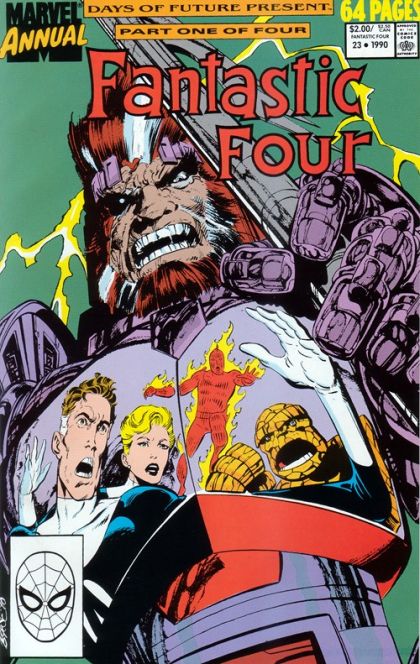 Fantastic Four, Vol. 1 Annual Days of Future Present - Part 1: When Franklin Comes Marchin' Home / Cast in Fire, Carved in Stone / Beyond and Back |  Issue#23A | Year:1990 | Series: Fantastic Four | Pub: Marvel Comics | Direct Edition