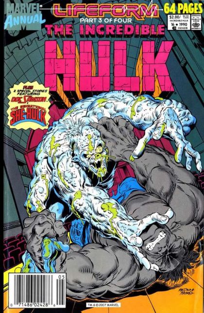 The Incredible Hulk, Vol. 1 Annual Lifeform - 3/4: Quality of Mercy |  Issue#16B | Year:1990 | Series: Hulk | Pub: Marvel Comics | Newsstand Edition
