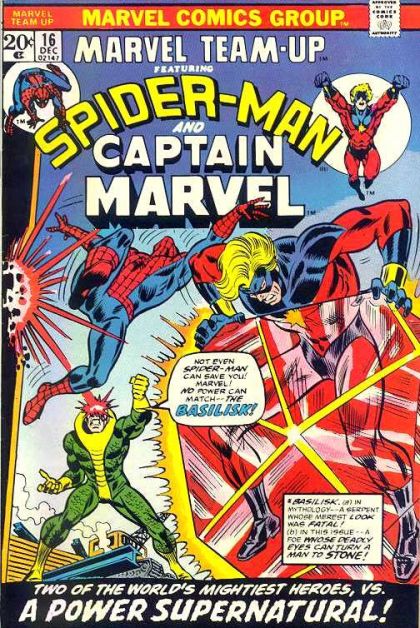 Marvel Team-Up, Vol. 1 Spider-Man and Captain Marvel: Beware the Basilisk My Son! |  Issue#16 | Year:1973 | Series: Marvel Team-Up | Pub: Marvel Comics