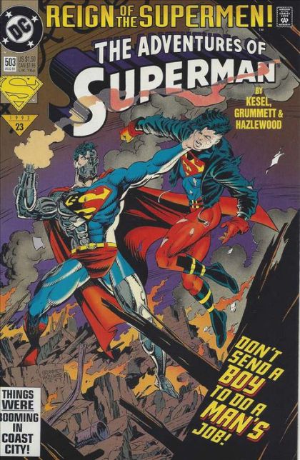 The Adventures of Superman Reign of the Supermen - Line of Fire |  Issue#503A | Year:1993 | Series: Superman | Pub: DC Comics |