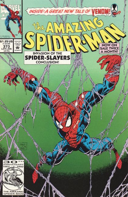 The Amazing Spider-Man, Vol. 1 Invasion of the Spider-Slayers, Part 6: The Bedlam Perspective; The Getaway Scream! |  Issue#373A | Year:1992 | Series: Spider-Man |