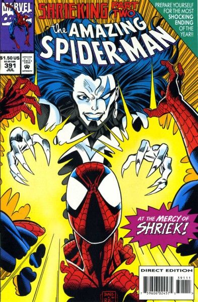 The Amazing Spider-Man, Vol. 1 Shrieking, Part Two |  Issue#391A | Year:1994 | Series: Spider-Man | Pub: Marvel Comics |