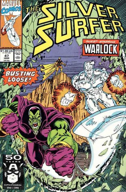 Silver Surfer, Vol. 3 Adam Warlock Protector of Soul World |  Issue#47A | Year:1991 | Series: Silver Surfer | Pub: Marvel Comics