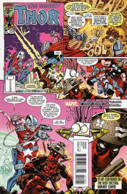 Deadpool, Vol. 5 Civil War II  |  Issue#14B | Year:2016 | Series: Deadpool | Pub: Marvel Comics | Scott Koblish Secret Comic Variant Cover