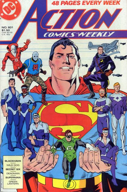Action Comics, Vol. 1 ...And the Pain Shall Leave My Heart / Moral Stand, Part 1 / Listening to the Mockingbird / Faster Than a Speeding Bullet! / The Section Chief / Another Fine War, Part 1 |  Issue#601 | Year: | Series:  |