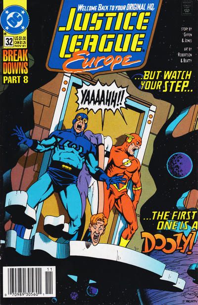 Justice League Europe / International Breakdowns - Part 8: The Center Cannot Hold |  Issue#32B | Year:1991 | Series: JLA | Pub: DC Comics