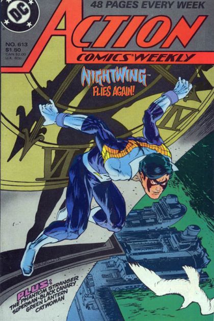 Action Comics, Vol. 1 Head Trip / The Cheshire Contract, Part 1 / Can't Judge a Book... / Wicked Business! / The Tin Roof Club, Part 3 / Bitter Fruit, Part 5 |  Issue#613 | Year:1988 | Series:  |