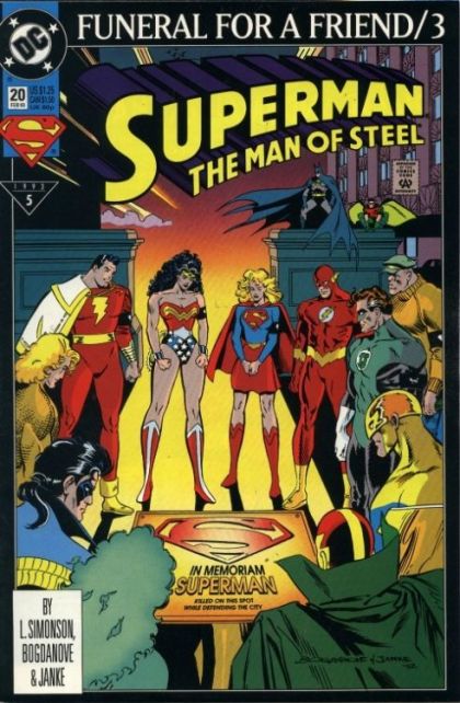 Superman: The Man of Steel Funeral For a Friend - Funeral Day |  Issue#20A | Year:1992 | Series: Superman | Pub: DC Comics | Direct Edition