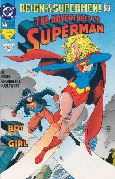 The Adventures of Superman Reign of the Supermen - Boy Meets Girl |  Issue#502A | Year:1993 | Series: Superman | Pub: DC Comics