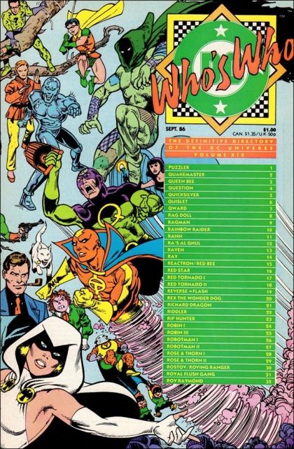 Who's Who: The Definitive Directory of the DC Universe Puzzler to Roy Raymond |  Issue#19A | Year:1986 | Series: Who's Who? | Pub: DC Comics