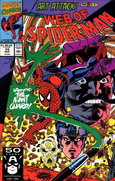 Web of Spider-Man, Vol. 1 Art Attack, Part 2: Art and Soul |  Issue#74A | Year:1991 | Series: Spider-Man | Pub: Marvel Comics |