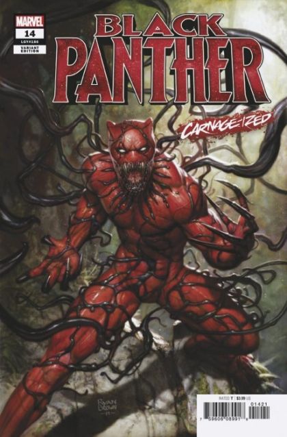 Black Panther, Vol. 7  |  Issue#14B | Year:2019 | Series: Black Panther | Pub: Marvel Comics | Variant Ryan Brown Carnage-Ized Cover