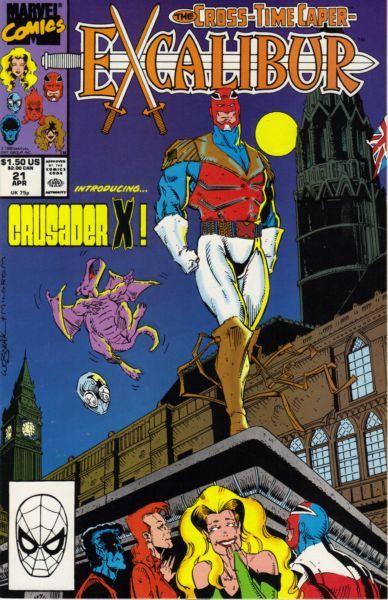 Excalibur, Vol. 1 The Cross-Time Caper, Part 9: Crusader X |  Issue#21A | Year:1990 | Series: Excalibur | Pub: Marvel Comics