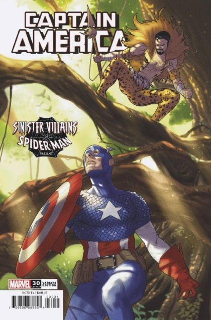 Captain America, Vol. 9  |  Issue#30B | Year:2021 | Series: Captain America | Pub: Marvel Comics | Variant Taurin Clarke Spider-Man Villains Cover