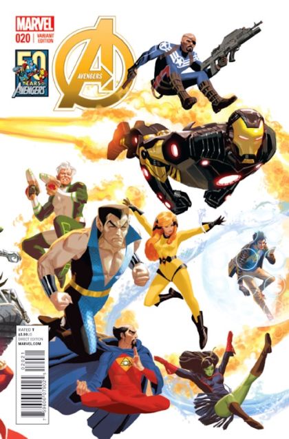 The Avengers, Vol. 5 Infinity - "The Offer" |  Issue#20B | Year:2013 | Series: Avengers | Pub: Marvel Comics | Daniel Acuña Avengers 50th Anniversary Variant Cover