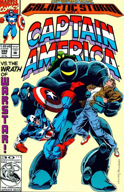 Captain America, Vol. 1 Operation: Galactic Storm - Part 1 |  Issue#398A | Year:1992 | Series: Captain America | Pub: Marvel Comics | Direct Edition