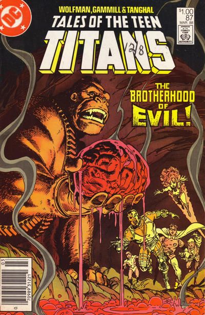 Tales of the Teen Titans The Brotherhood Of Evil |  Issue#87B | Year:1988 | Series: Teen Titans | Newsstand Edition