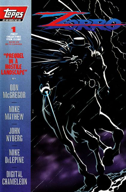 Zorro (Topps Comics) Prequel In A Hostile Landscape |  Issue#1B | Year:1994 | Series: Zorro | Pub: Topps Comics | Regular Cover