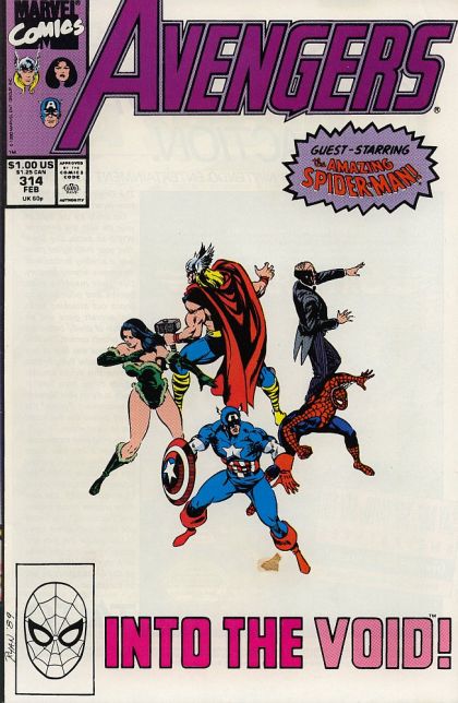 (Damaged Comic Readable/Acceptable Condtion)  The Avengers, Vol. 1 "Along Came a Spider..." |  Issue#314A | Year:1989 | Series: Avengers | Pub: Marvel Comics