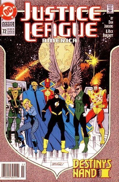 Justice League / International / America Destiny's Hand, Destiny's Hand, Pt 1 |  Issue#72B | Year:1993 | Series: Justice League |