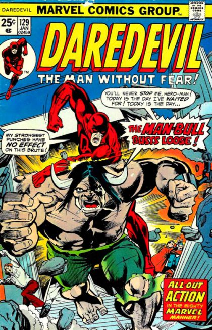 Daredevil, Vol. 1 Man-Bull in a China Town! |  Issue#129A | Year:1976 | Series: Daredevil | Pub: Marvel Comics