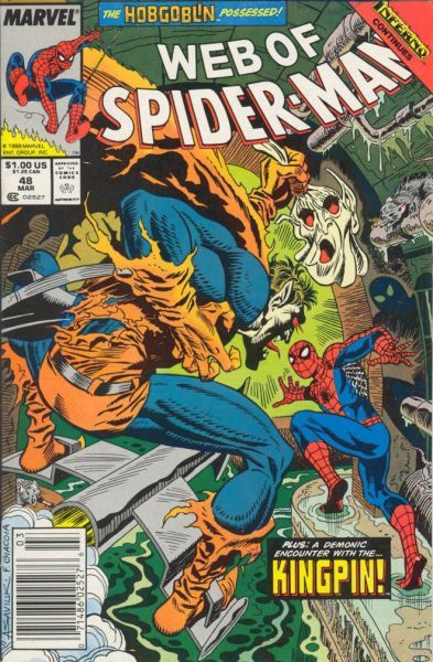 Web of Spider-Man, Vol. 1 Inferno - Eyes of the Demon |  Issue#48B | Year:1988 | Series: Spider-Man | Pub: Marvel Comics