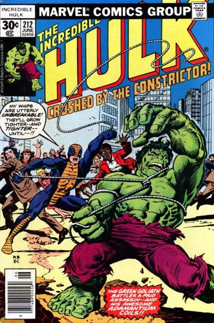 The Incredible Hulk, Vol. 1 Crushed By... the Constrictor! |  Issue#212B | Year:1977 | Series: Hulk | Pub: Marvel Comics