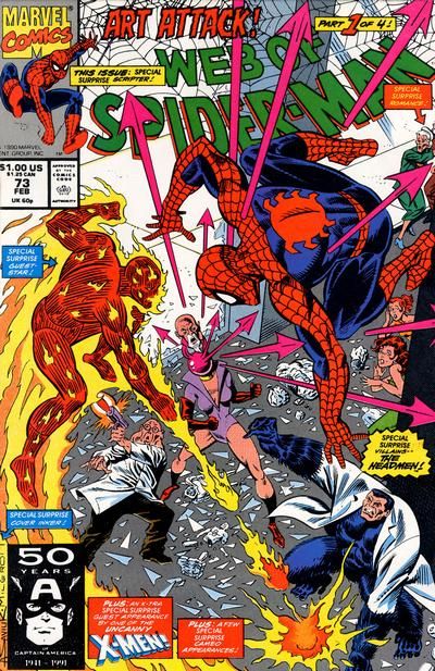 Web of Spider-Man, Vol. 1 Art Attack, Part 1: Head Quest |  Issue#73A | Year:1991 | Series: Spider-Man | Pub: Marvel Comics