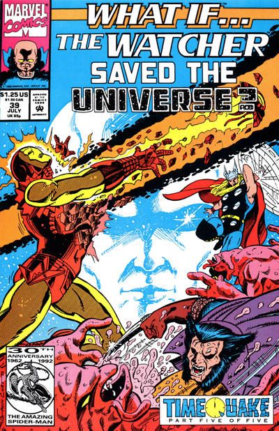 What If, Vol. 2 Time Quake, What If The Watcher Saved The Universe? |  Issue#39A | Year:1992 | Series: What If? | Pub: Marvel Comics |