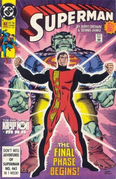 Superman, Vol. 2 The Day of the Krypton Man - Part 4: Krypton Man |  Issue#42A | Year:1990 | Series: Superman | Pub: DC Comics