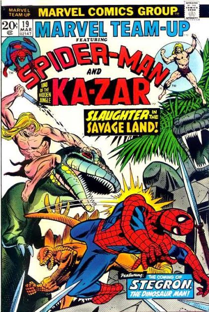 Marvel Team-Up, Vol. 1 Spider-Man and Ka-Zar: the Coming of... Stegron the Dinosaur Man! |  Issue#19 | Year:1973 | Series: Marvel Team-Up | Pub: Marvel Comics