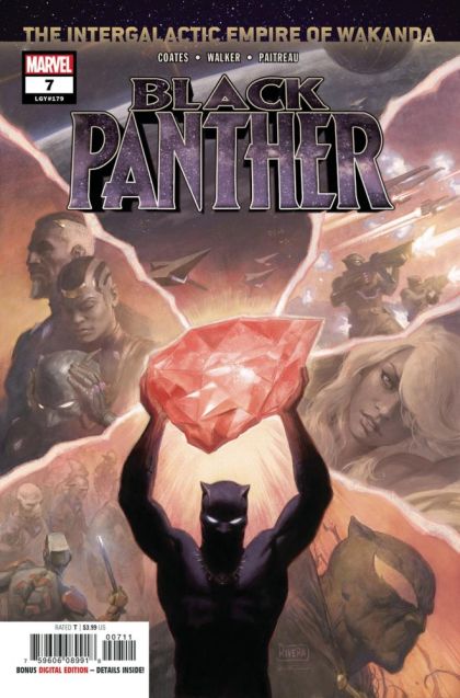 Black Panther, Vol. 7 The Intergalactic Empire Of Wakanda, The Gathering Of My Name |  Issue#7A | Year:2018 | Series: Black Panther | Pub: Marvel Comics | Regular Paolo Rivera & Daniel Acuna Cover