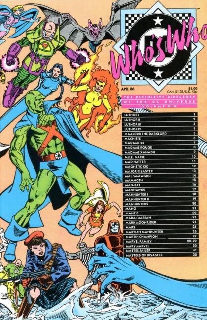 Who's Who: The Definitive Directory of the DC Universe Luthor I to Masters of Disaster |  Issue#14B | Year:1986 | Series: Who's Who? | Pub: DC Comics