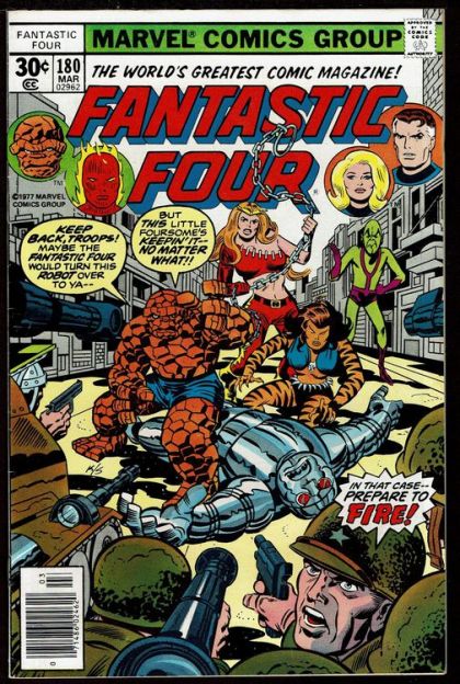 Fantastic Four Bedlam in The Baxter Building |  Issue#180A | Year:1977 | Series: Fantastic Four | Pub: Marvel Comics