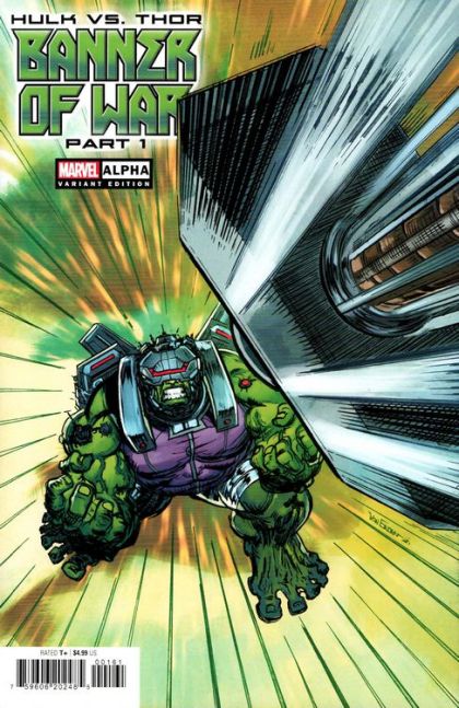 Hulk vs. Thor: Banner of War Alpha Part One |  Issue#1F | Year:2022 | Series:  | Pub: Marvel Comics | Trevor Von Eeden Mjolnir Crash Cover