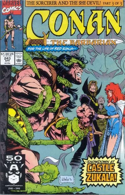 Conan the Barbarian, Vol. 1 The Sorcerer and the She-Devil!, Part 3: Dawn And Death-Gods |  Issue#243A | Year:1991 | Series: Conan | Pub: Marvel Comics |