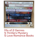 Mix of 2 Genres | 5 Thrillers and Mystery and 5 Love Romance Books | Pack of 10 Books