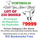Lot of 250 Books of Fiction Category | Mixed Genre | Free Shipping and Free 100 Bookmarks | Build Your Home Library