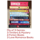 Mix of 3 Thriller Mystery, 3 Romance Love Story, 4 Fiction Books | Pack of 10 Books